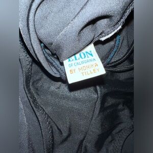 Vintage elon of California by Monika Tilley black and turquoise swimsuit med